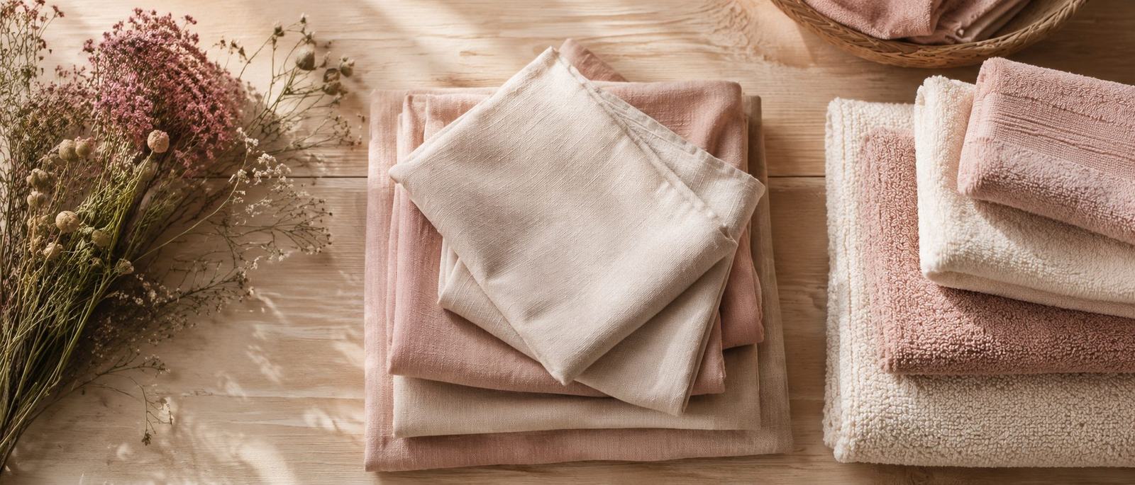 Freshly folded linen and towels, laundered and ironed by HelpingHands@Home